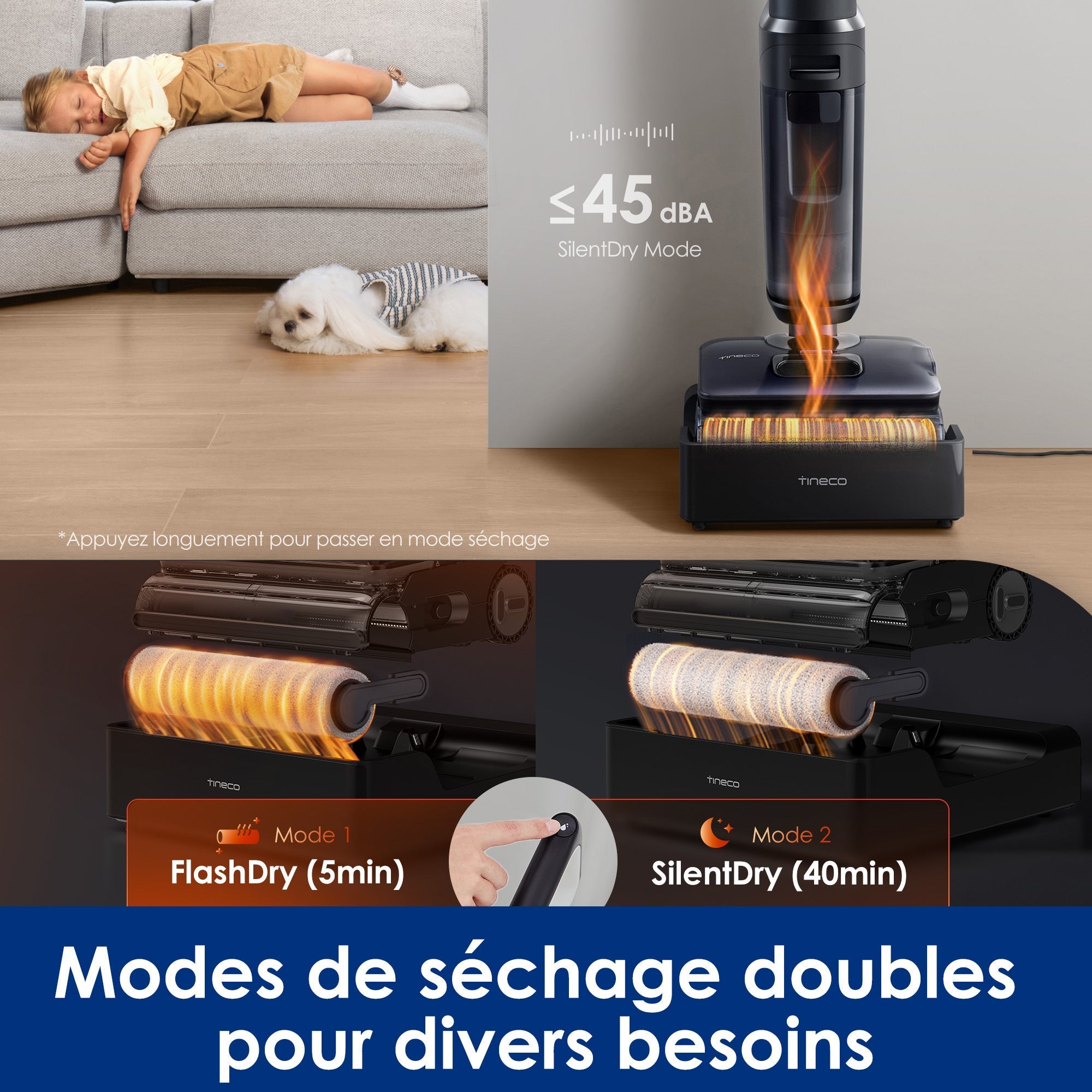 Tineco FLOOR ONE S7 Stretch Steam Aspirateur Balai Vapeur Sans Fil Tout-en-Un