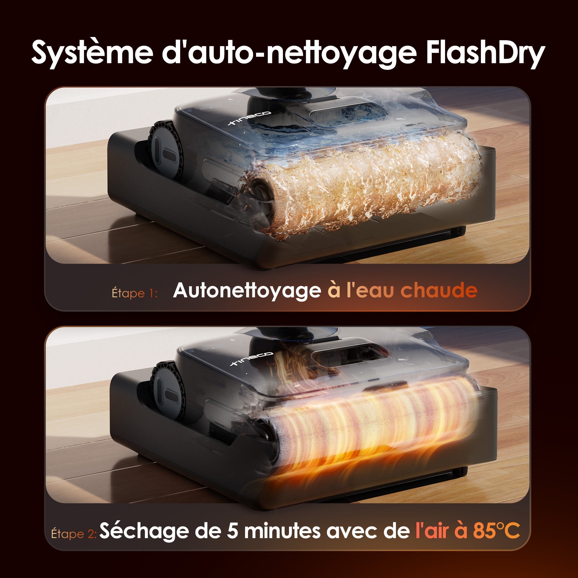 Tineco FLOOR ONE S7 Stretch Steam Aspirateur Balai Vapeur Sans Fil Tout-en-Un