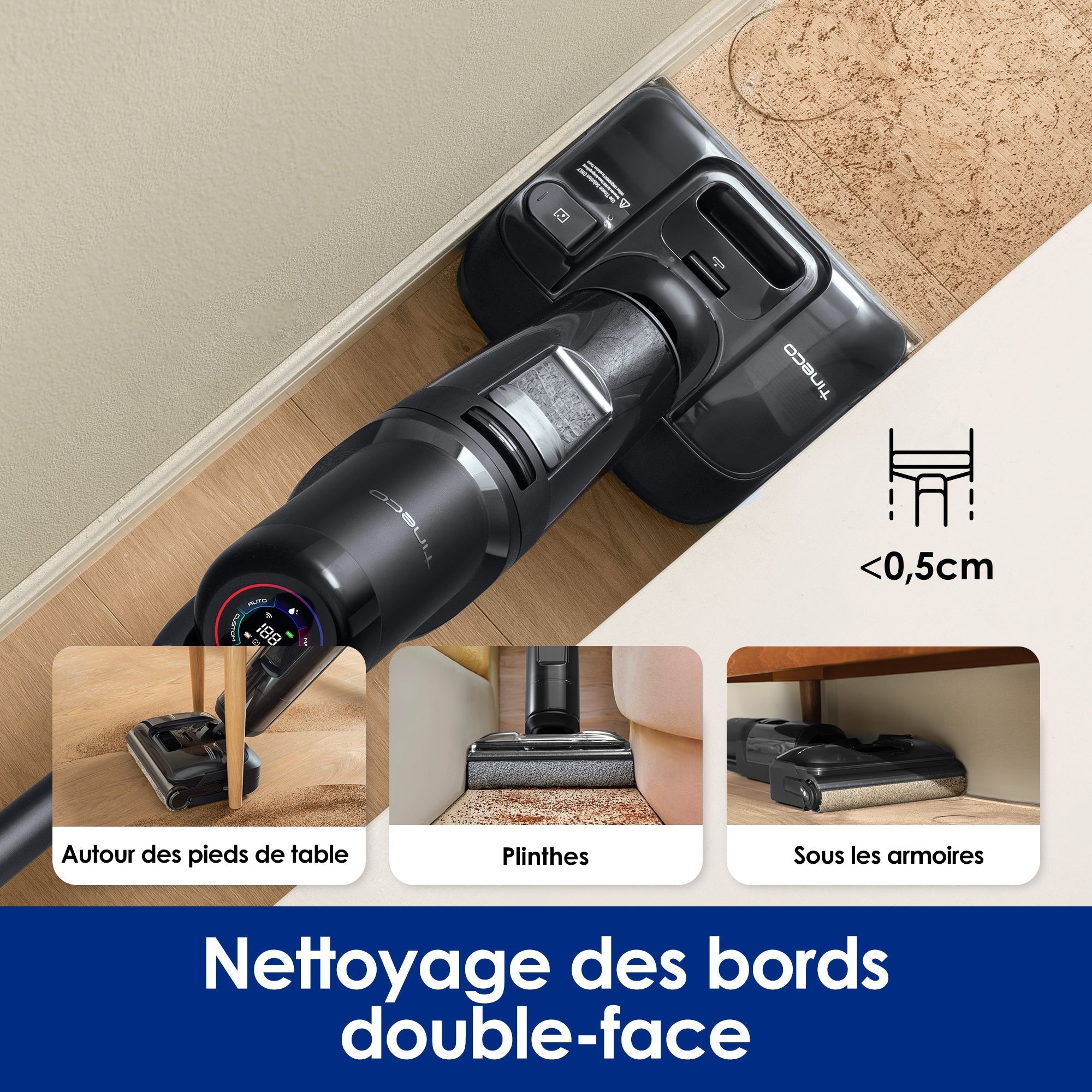 Tineco Floor ONE S7 Stretch Ultra Aspirateur Sec et Humide Sans Fil