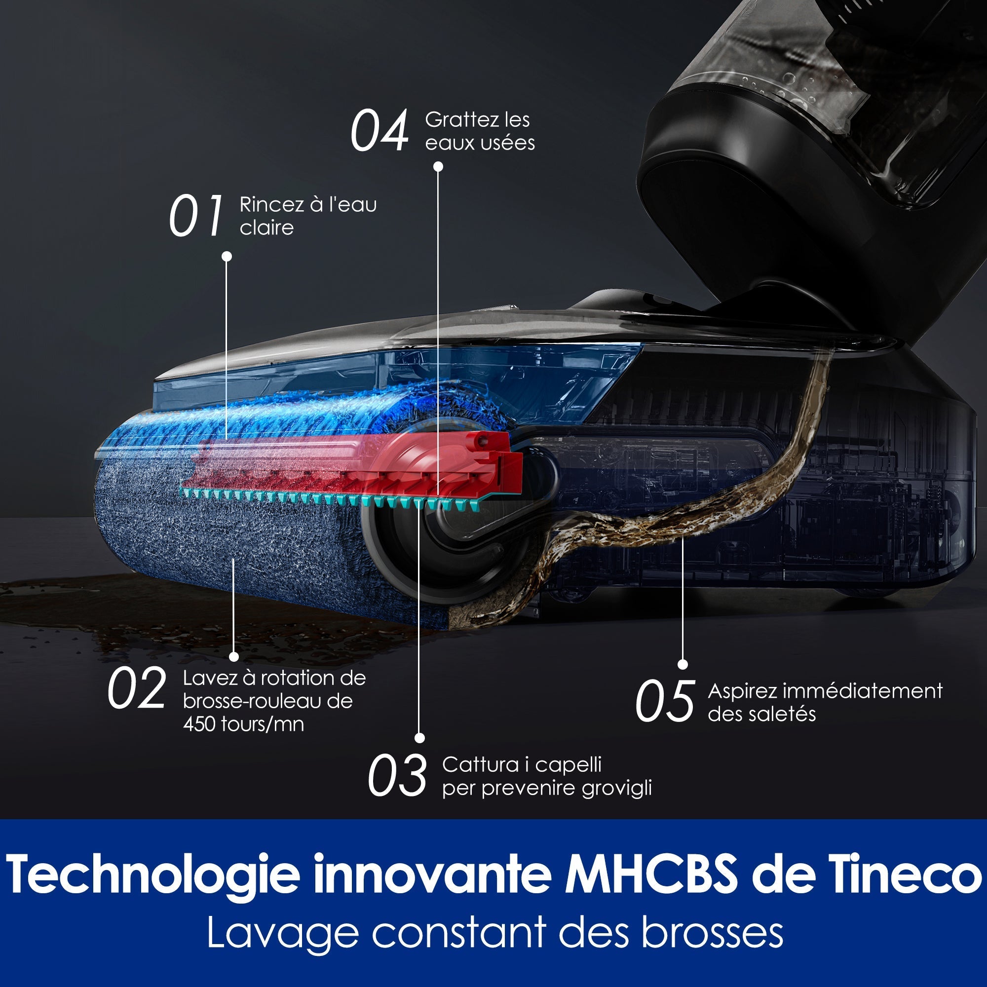 Tineco Floor ONE S7 Stretch Ultra Aspirateur Sec et Humide Sans Fil